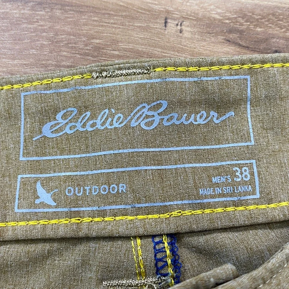 Eddie Bauer Flexion Amphib Shorts Mens 38 Gorpcore Polyester Stretch Tan Brown
